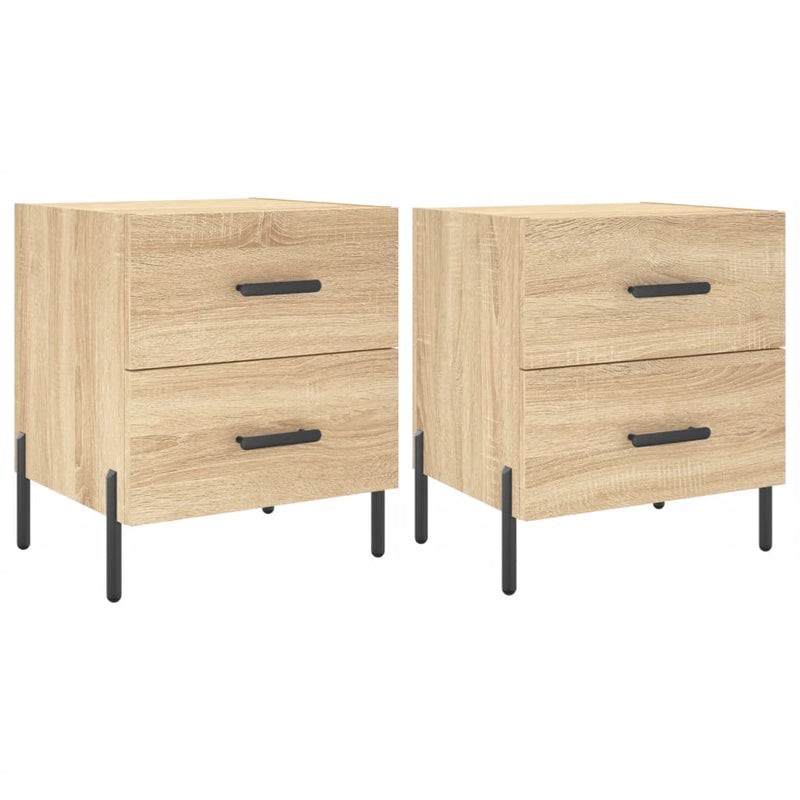 vidaXL 2 db sonoma tölgy színű szerelt fa éjjeliszekrény 40x35x47,5 cm