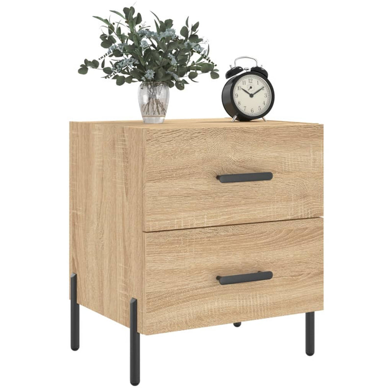 vidaXL 2 db sonoma tölgy színű szerelt fa éjjeliszekrény 40x35x47,5 cm