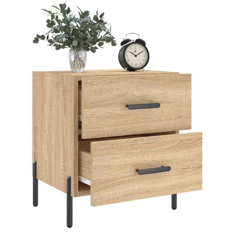 vidaXL 2 db sonoma tölgy színű szerelt fa éjjeliszekrény 40x35x47,5 cm