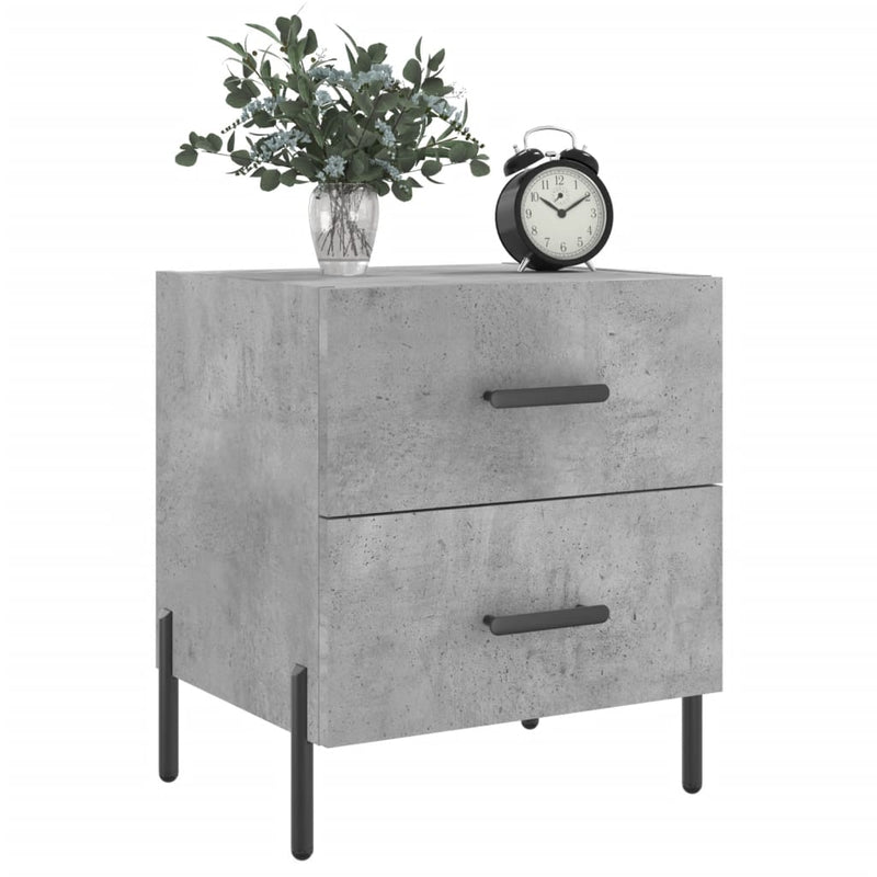 vidaXL 2 db betonszürke szerelt fa éjjeliszekrény 40 x 35 x 47,5 cm