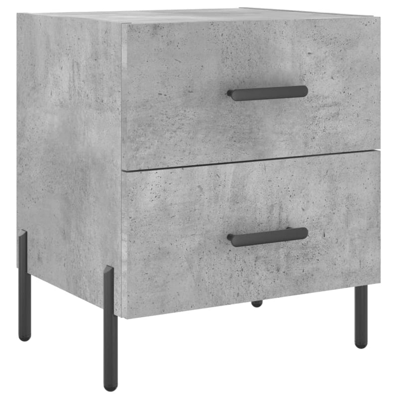 vidaXL 2 db betonszürke szerelt fa éjjeliszekrény 40 x 35 x 47,5 cm