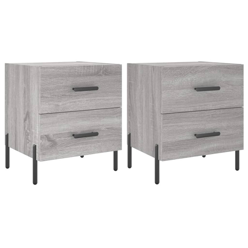 vidaXL 2 db szürke sonoma színű szerelt fa éjjeliszekrény 40x35x47,5cm