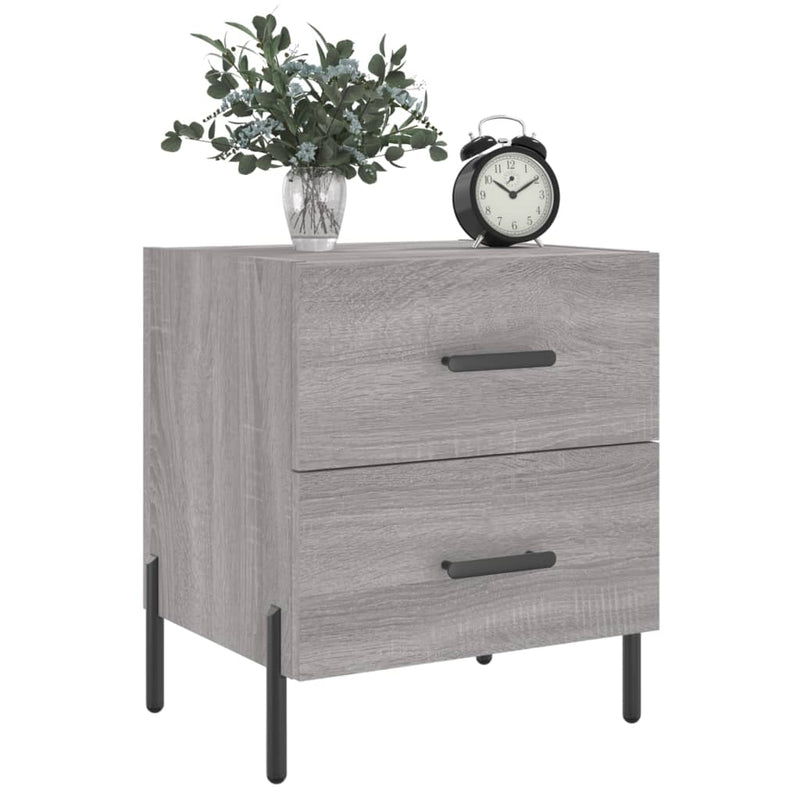 vidaXL 2 db szürke sonoma színű szerelt fa éjjeliszekrény 40x35x47,5cm