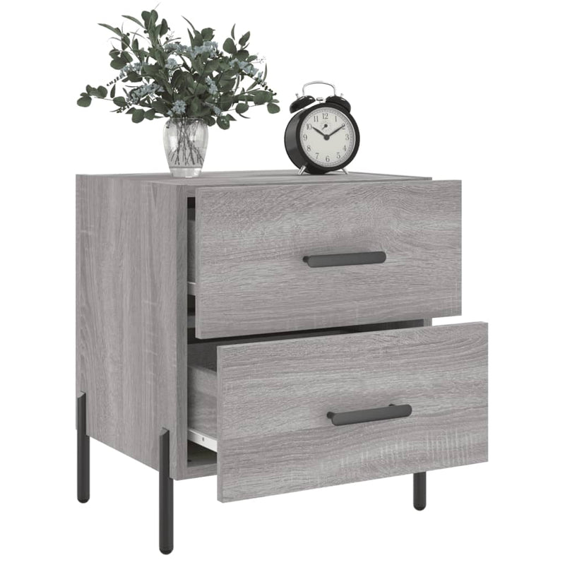 vidaXL 2 db szürke sonoma színű szerelt fa éjjeliszekrény 40x35x47,5cm