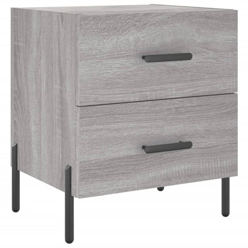 vidaXL 2 db szürke sonoma színű szerelt fa éjjeliszekrény 40x35x47,5cm