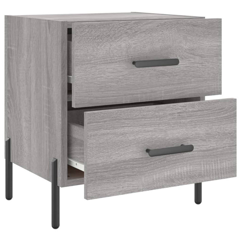 vidaXL 2 db szürke sonoma színű szerelt fa éjjeliszekrény 40x35x47,5cm