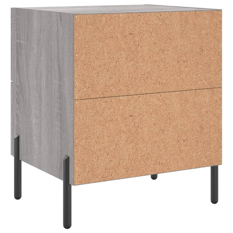 vidaXL 2 db szürke sonoma színű szerelt fa éjjeliszekrény 40x35x47,5cm