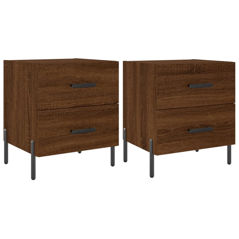 vidaXL 2 db barna tölgyszínű szerelt fa éjjeliszekrény 40x35x47,5 cm