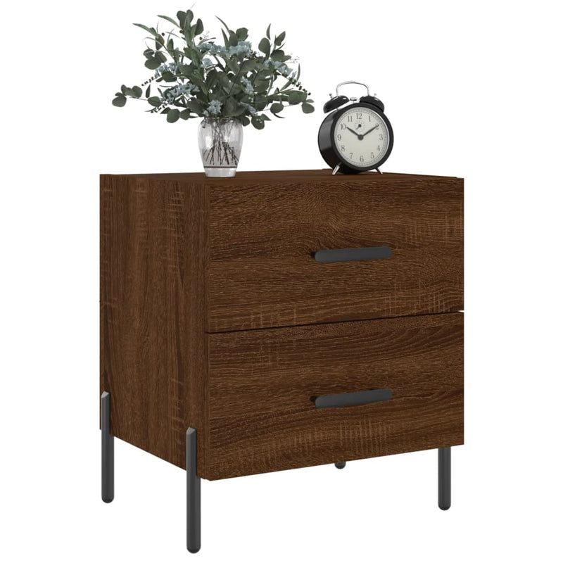 vidaXL 2 db barna tölgyszínű szerelt fa éjjeliszekrény 40x35x47,5 cm
