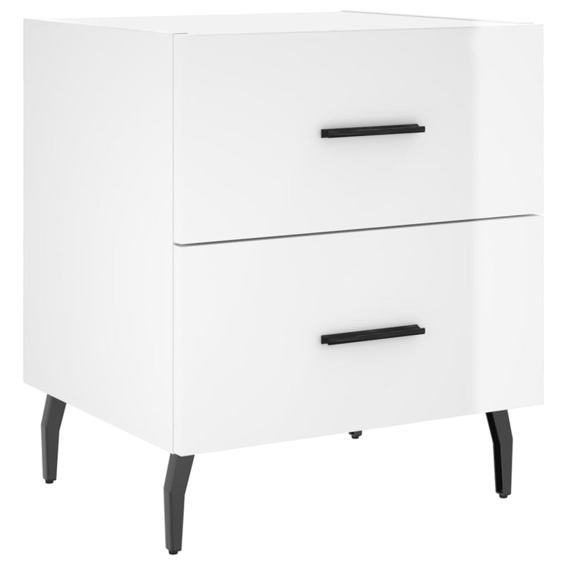 vidaXL 2 db magasfényű fehér szerelt fa éjjeliszekrény 40x35x47,5 cm