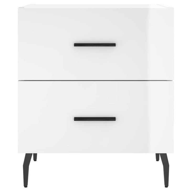 vidaXL 2 db magasfényű fehér szerelt fa éjjeliszekrény 40x35x47,5 cm