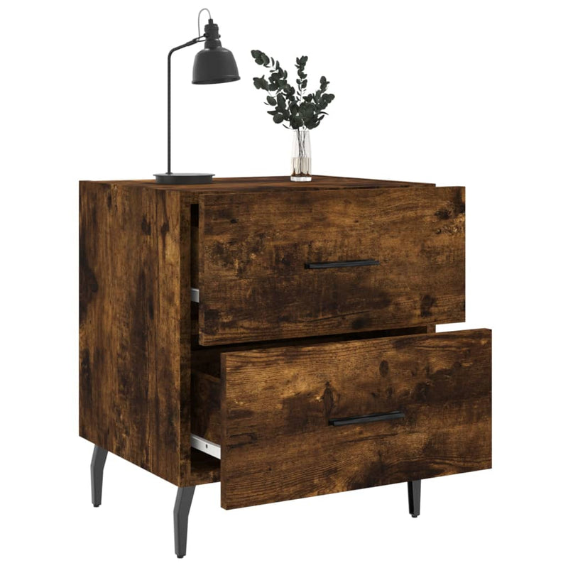 vidaXL 2 db füstös tölgy színű szerelt fa éjjeliszekrény 40x35x47,5 cm