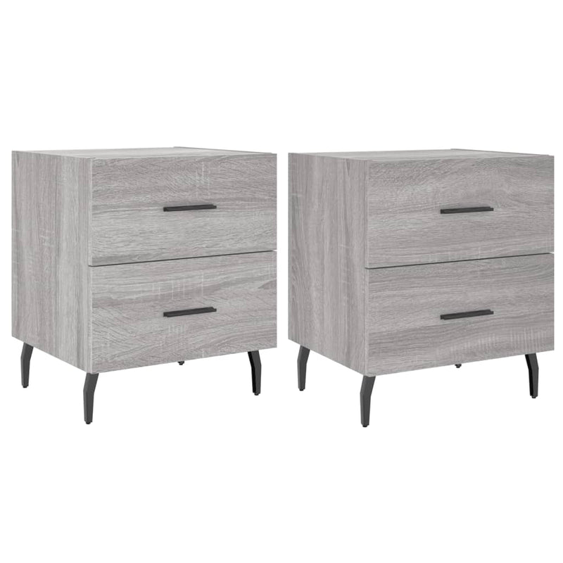vidaXL 2 db szürke sonoma színű szerelt fa éjjeliszekrény 40x35x47,5cm