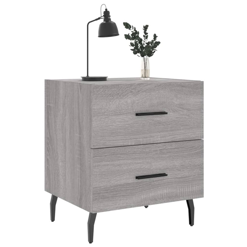 vidaXL 2 db szürke sonoma színű szerelt fa éjjeliszekrény 40x35x47,5cm