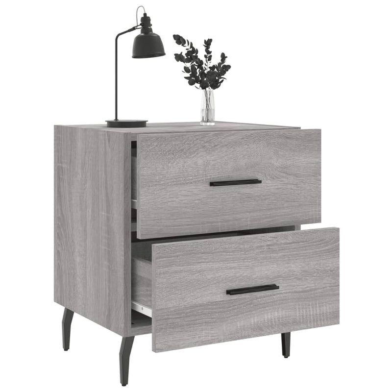 vidaXL 2 db szürke sonoma színű szerelt fa éjjeliszekrény 40x35x47,5cm