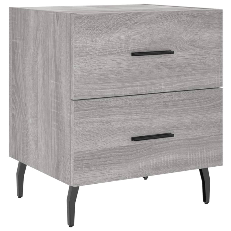 vidaXL 2 db szürke sonoma színű szerelt fa éjjeliszekrény 40x35x47,5cm