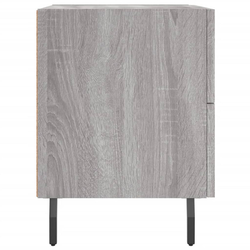 vidaXL 2 db szürke sonoma színű szerelt fa éjjeliszekrény 40x35x47,5cm