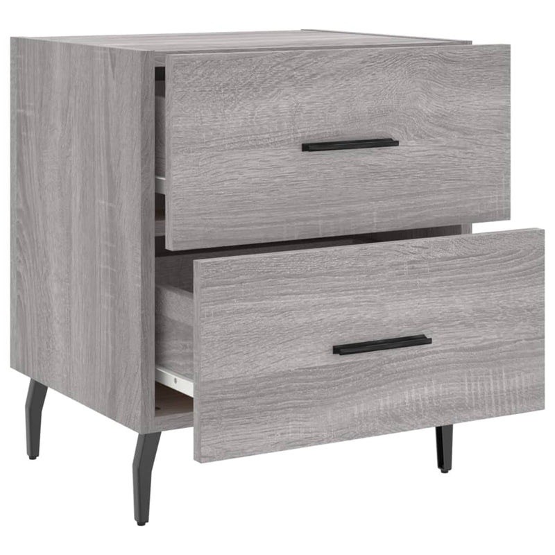 vidaXL 2 db szürke sonoma színű szerelt fa éjjeliszekrény 40x35x47,5cm
