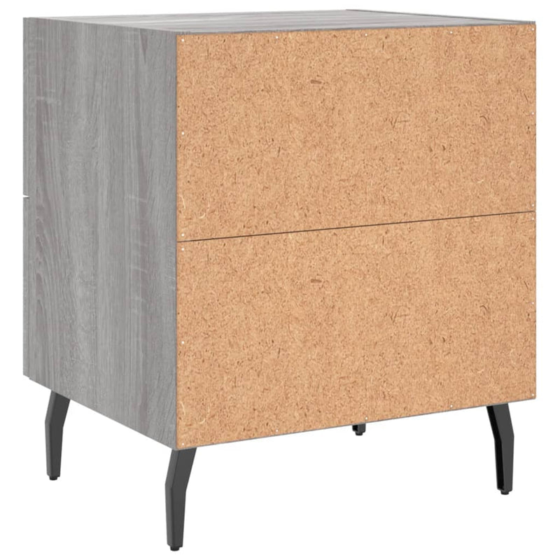vidaXL 2 db szürke sonoma színű szerelt fa éjjeliszekrény 40x35x47,5cm