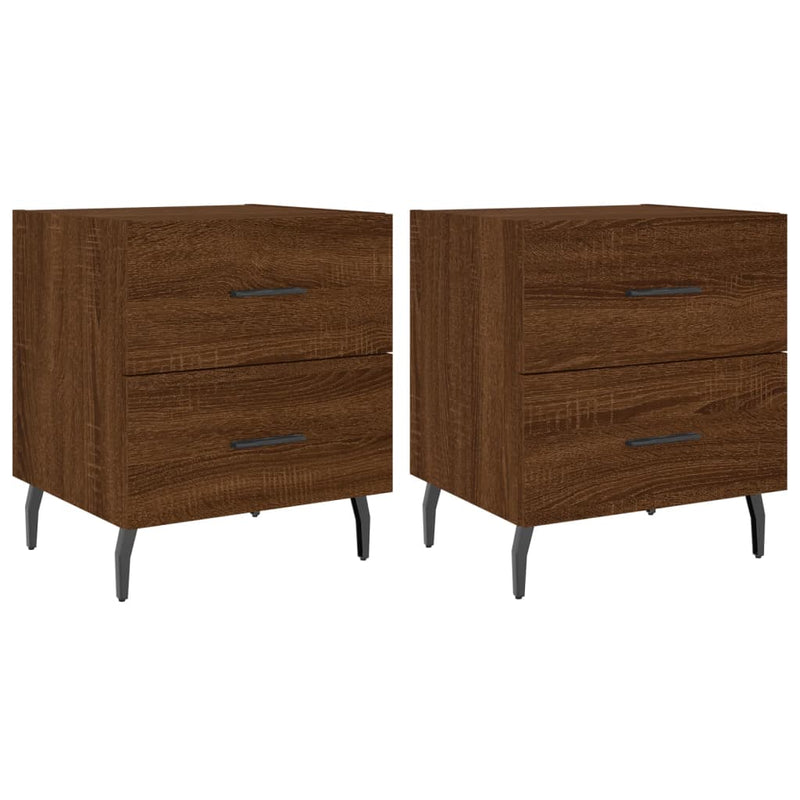 vidaXL 2 db barna tölgyszínű szerelt fa éjjeliszekrény 40x35x47,5 cm
