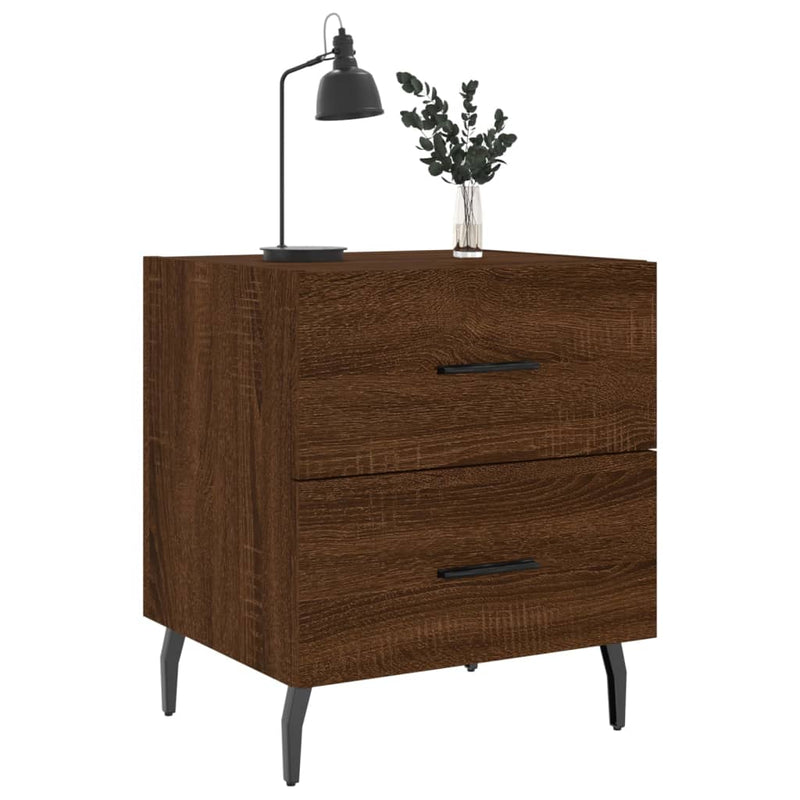 vidaXL 2 db barna tölgyszínű szerelt fa éjjeliszekrény 40x35x47,5 cm