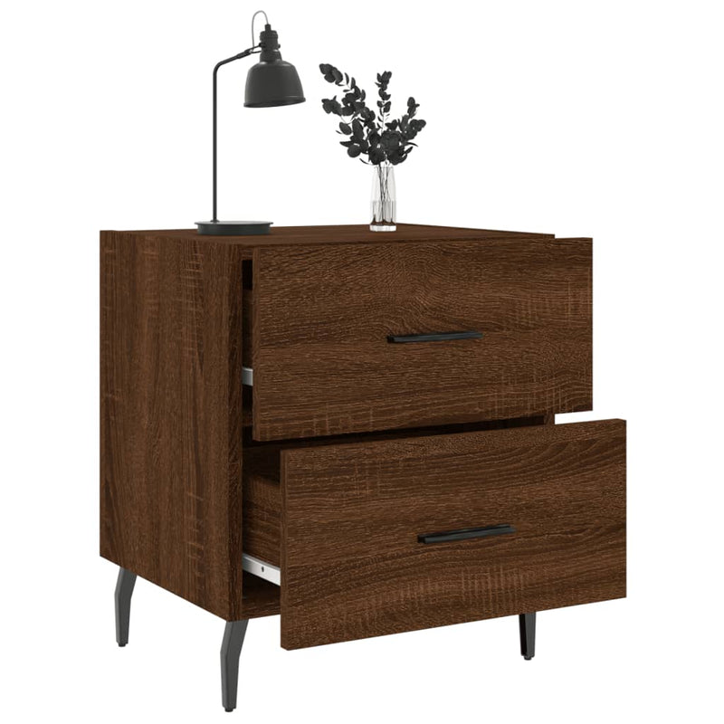 vidaXL 2 db barna tölgyszínű szerelt fa éjjeliszekrény 40x35x47,5 cm