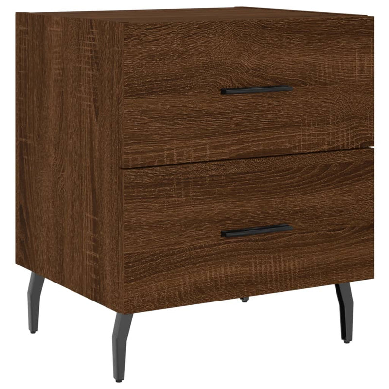 vidaXL 2 db barna tölgyszínű szerelt fa éjjeliszekrény 40x35x47,5 cm