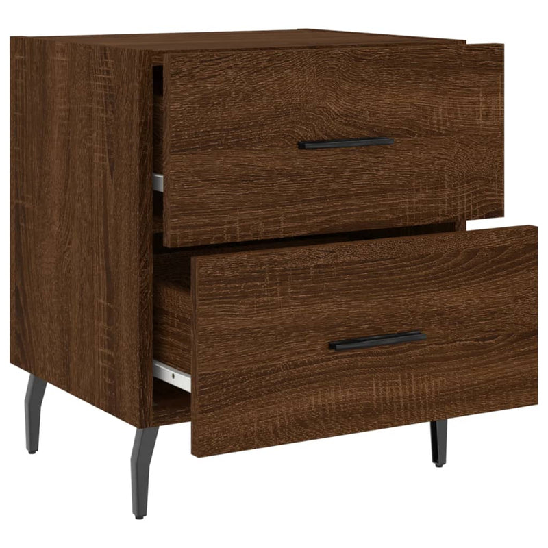 vidaXL 2 db barna tölgyszínű szerelt fa éjjeliszekrény 40x35x47,5 cm