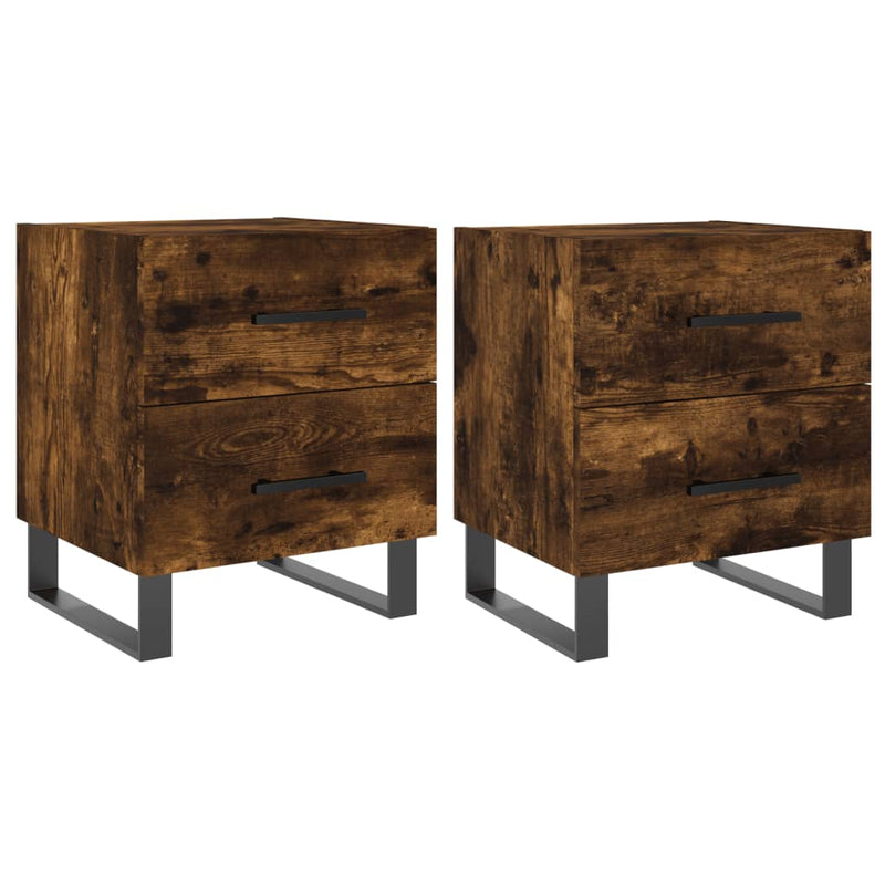 vidaXL 2 db füstös tölgy színű szerelt fa éjjeliszekrény 40x35x47,5 cm