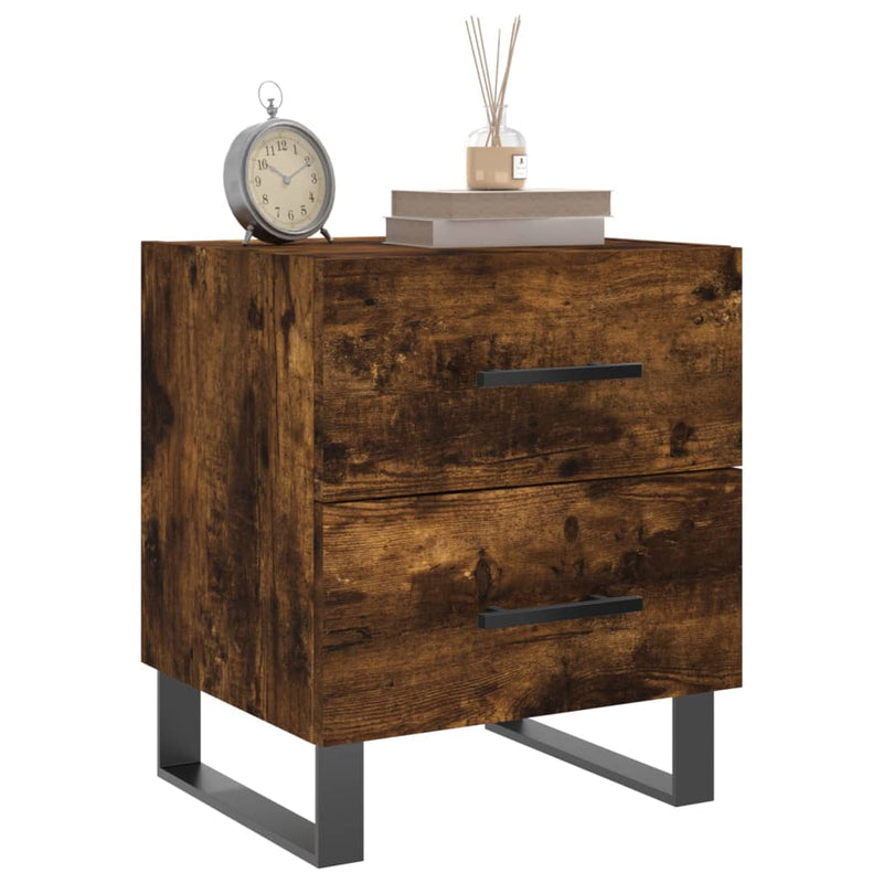 vidaXL 2 db füstös tölgy színű szerelt fa éjjeliszekrény 40x35x47,5 cm