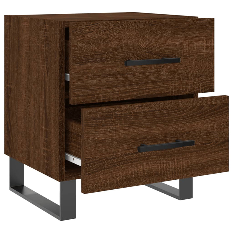 vidaXL 2 db barna tölgyszínű szerelt fa éjjeliszekrény 40x35x47,5 cm