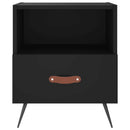 vidaXL 2 db fekete szerelt fa és vas éjjeliszekrény 40 x 35 x 47,5 cm