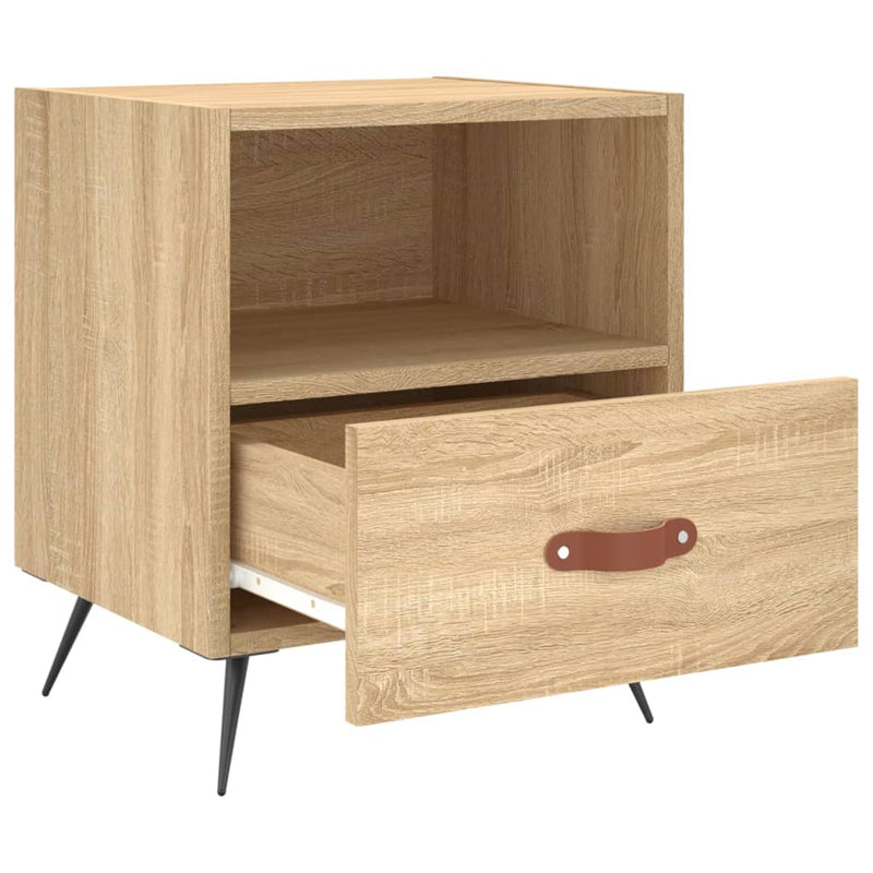 vidaXL 2 db sonoma tölgy színű szerelt fa éjjeliszekrény 40x35x47,5 cm
