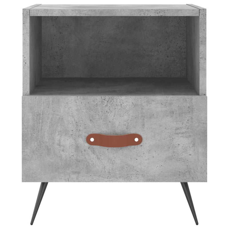 vidaXL 2 db betonszürke szerelt fa éjjeliszekrény 40 x 35 x 47,5 cm