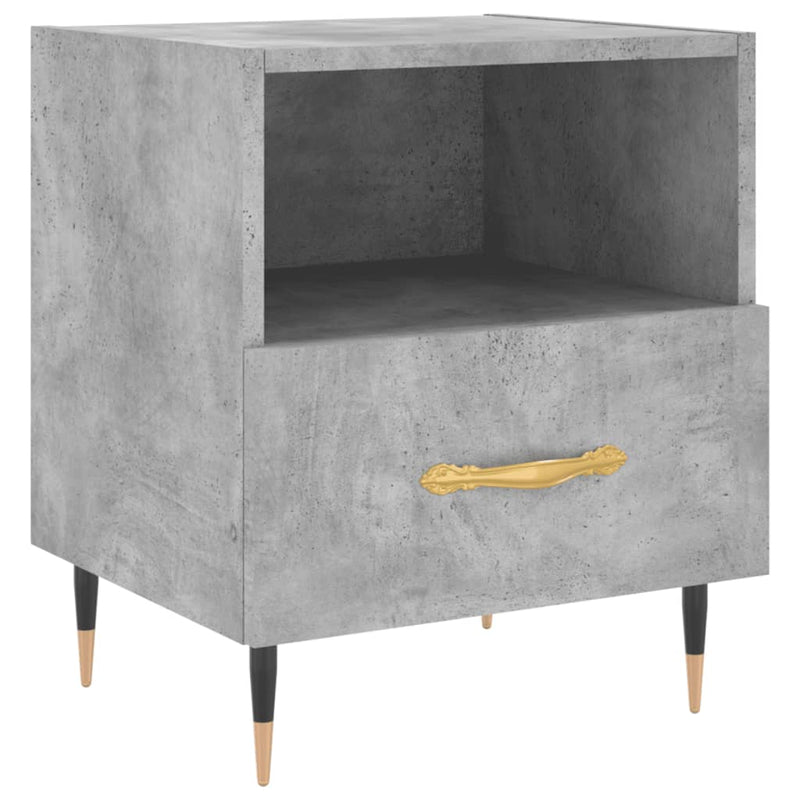 vidaXL 2 db betonszürke szerelt fa éjjeliszekrény 40 x 35 x 47,5 cm