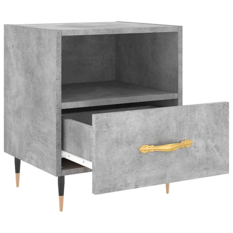 vidaXL 2 db betonszürke szerelt fa éjjeliszekrény 40 x 35 x 47,5 cm