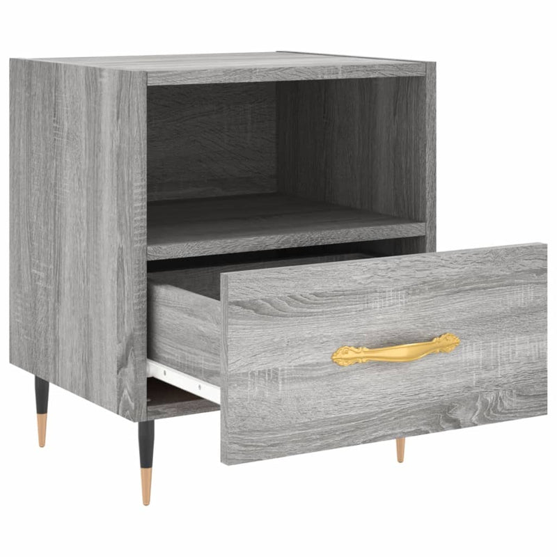 vidaXL 2 db szürke sonoma színű szerelt fa éjjeliszekrény 40x35x47,5cm