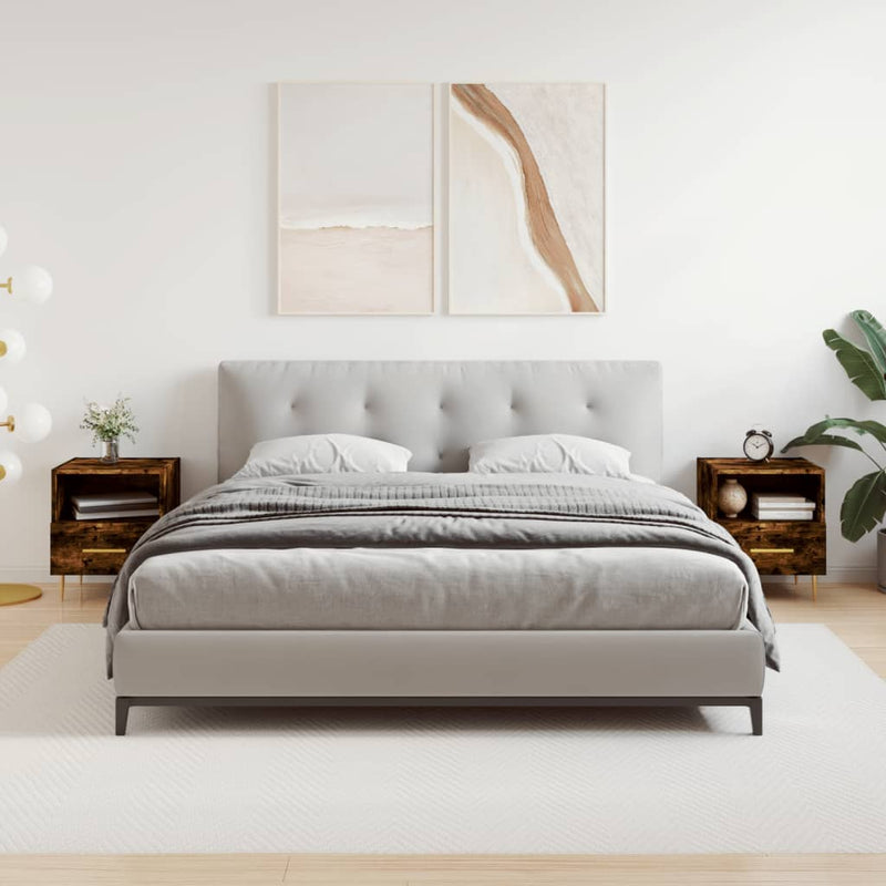 vidaXL 2 db füstös tölgy színű szerelt fa éjjeliszekrény 40x35x47,5 cm