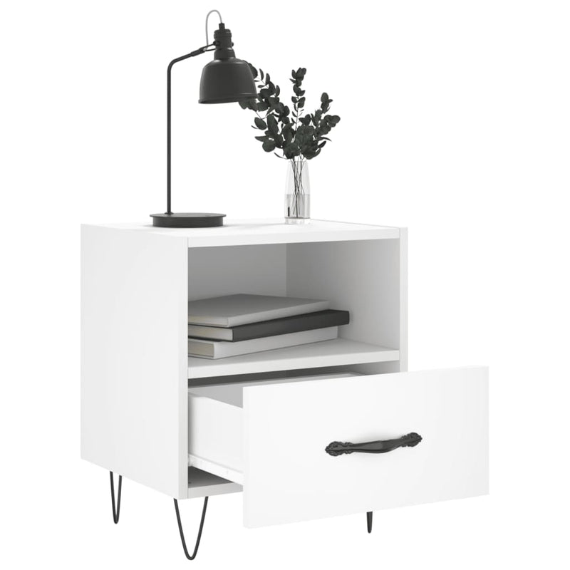 vidaXL 2 db fehér szerelt fa éjjeliszekrény 40 x 35 x 47,5 cm