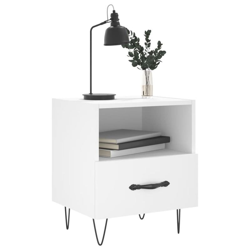 vidaXL 2 db fehér szerelt fa éjjeliszekrény 40 x 35 x 47,5 cm