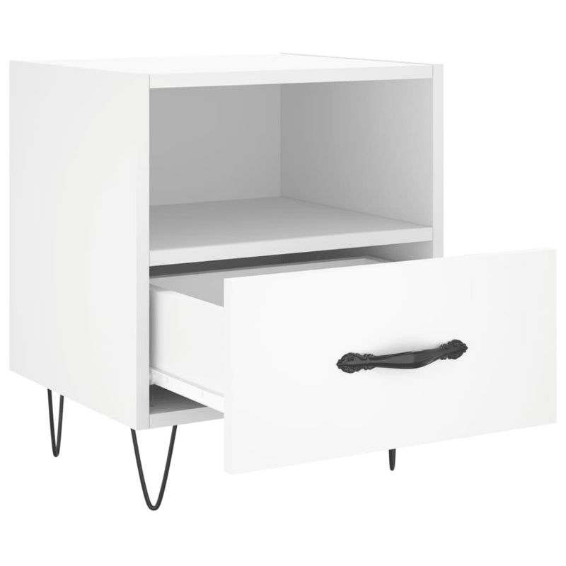 vidaXL 2 db fehér szerelt fa éjjeliszekrény 40 x 35 x 47,5 cm