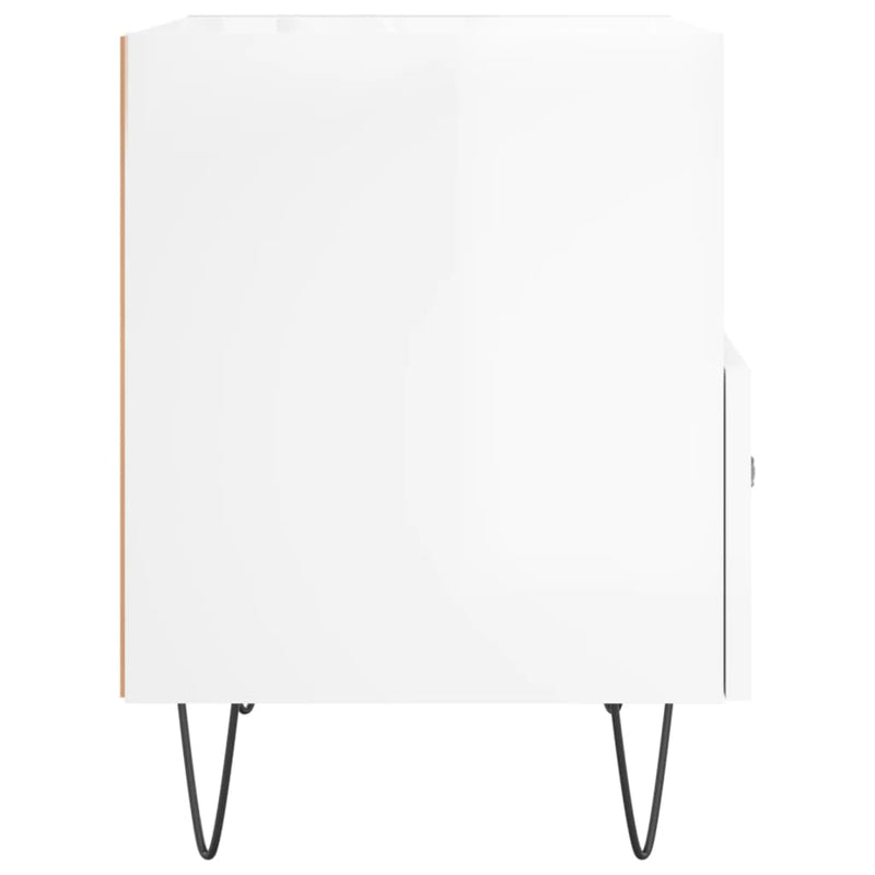 vidaXL 2 db magasfényű fehér szerelt fa éjjeliszekrény 40x35x47,5 cm
