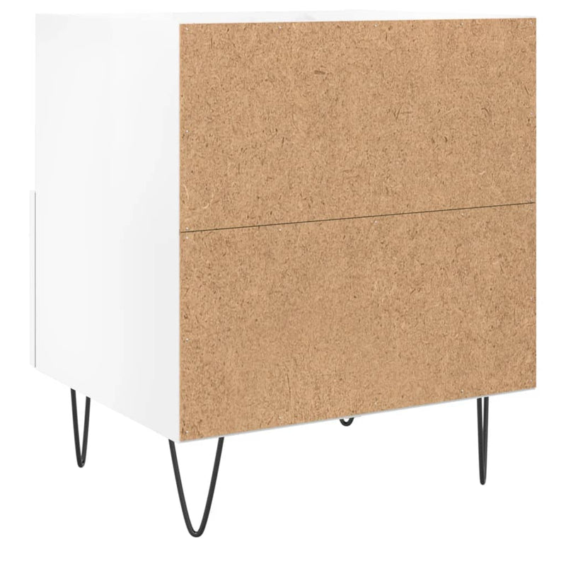 vidaXL 2 db magasfényű fehér szerelt fa éjjeliszekrény 40x35x47,5 cm