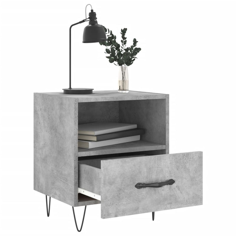 vidaXL 2 db betonszürke szerelt fa éjjeliszekrény 40 x 35 x 47,5 cm