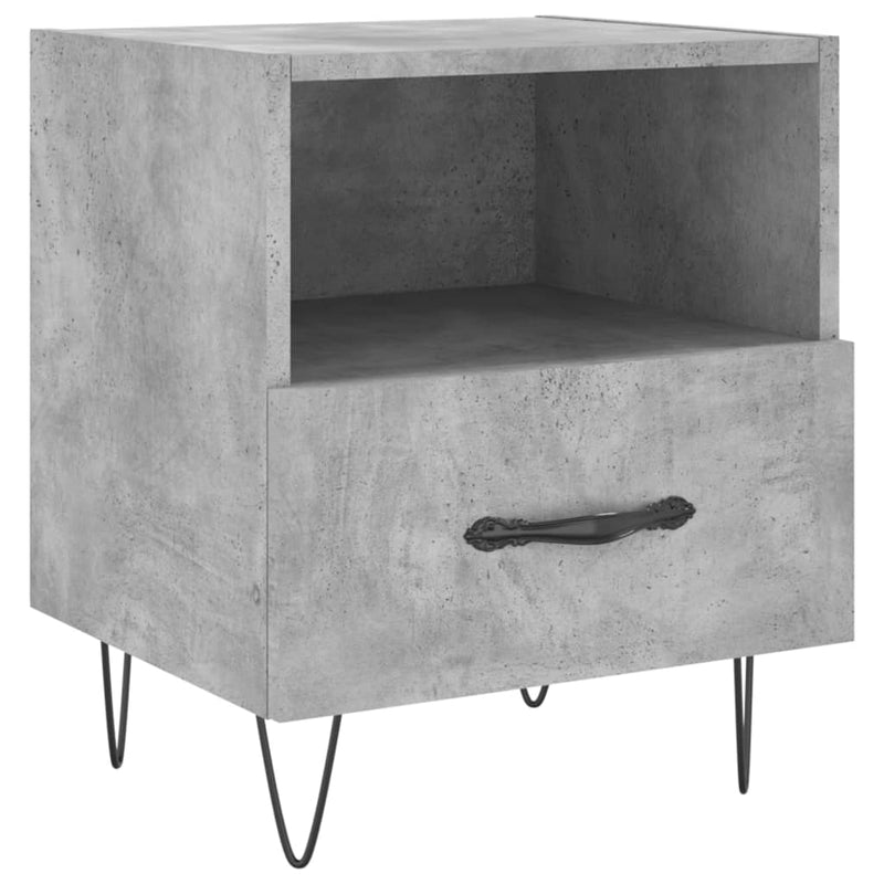 vidaXL 2 db betonszürke szerelt fa éjjeliszekrény 40 x 35 x 47,5 cm