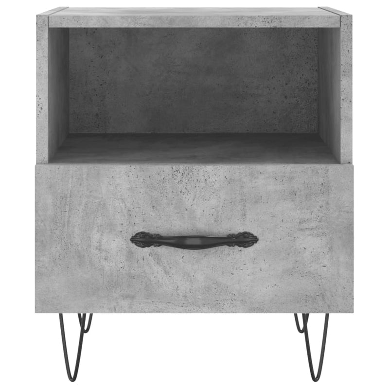 vidaXL 2 db betonszürke szerelt fa éjjeliszekrény 40 x 35 x 47,5 cm