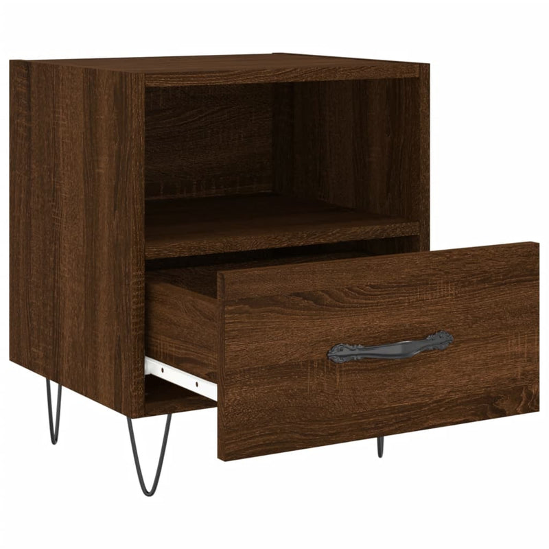 vidaXL 2 db barna tölgyszínű szerelt fa éjjeliszekrény 40x35x47,5 cm