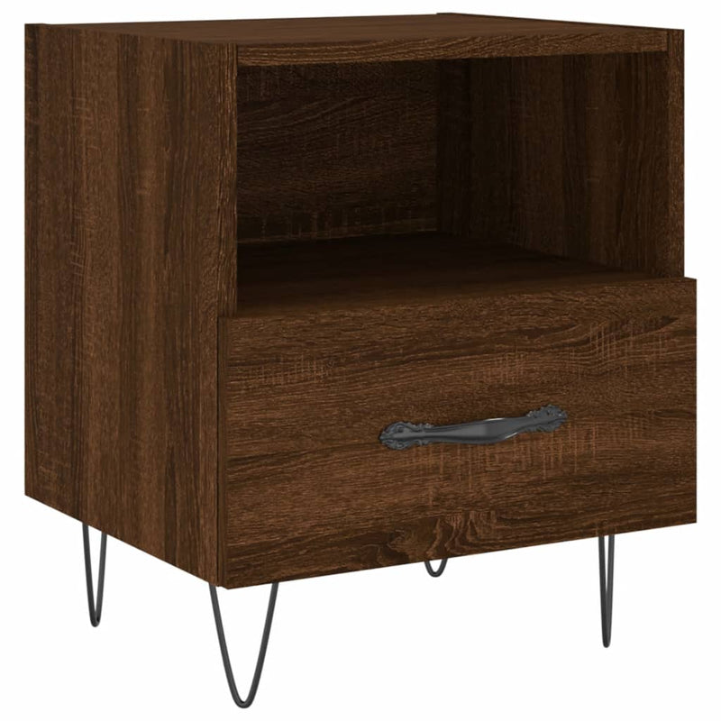 vidaXL 2 db barna tölgyszínű szerelt fa éjjeliszekrény 40x35x47,5 cm