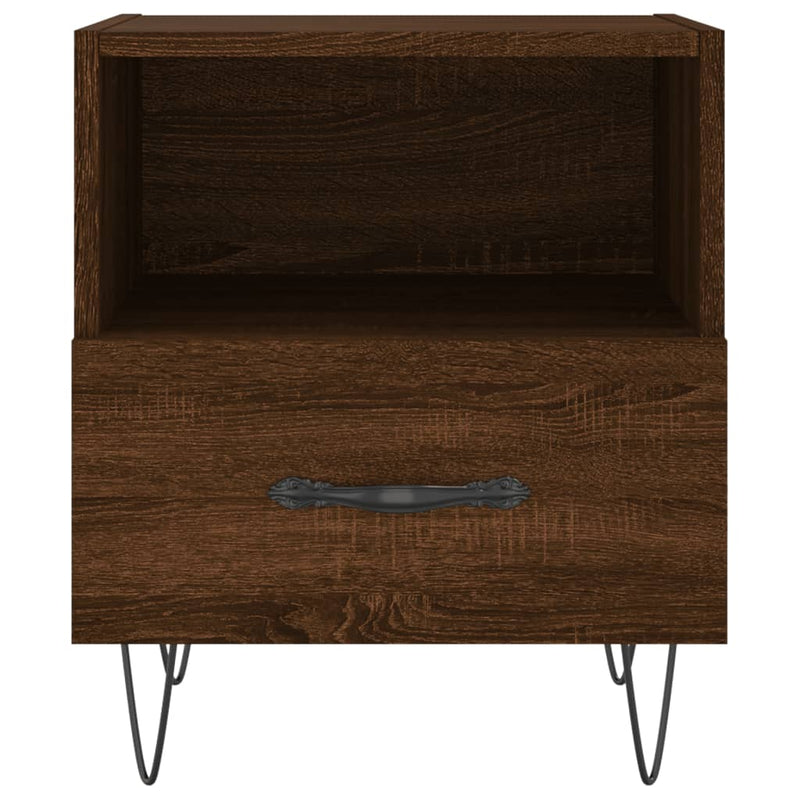 vidaXL 2 db barna tölgyszínű szerelt fa éjjeliszekrény 40x35x47,5 cm