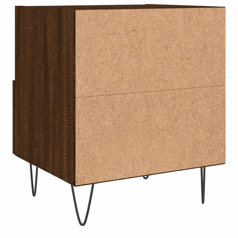vidaXL 2 db barna tölgyszínű szerelt fa éjjeliszekrény 40x35x47,5 cm
